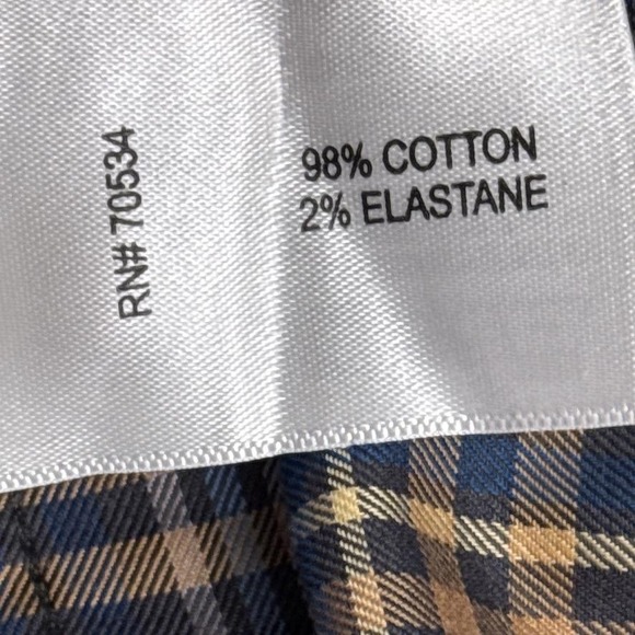 Orvis Shirt Mens Medium Blue Brown Plaid Stretch Long Sleeve Button Up Casual - Picture 6 of 12